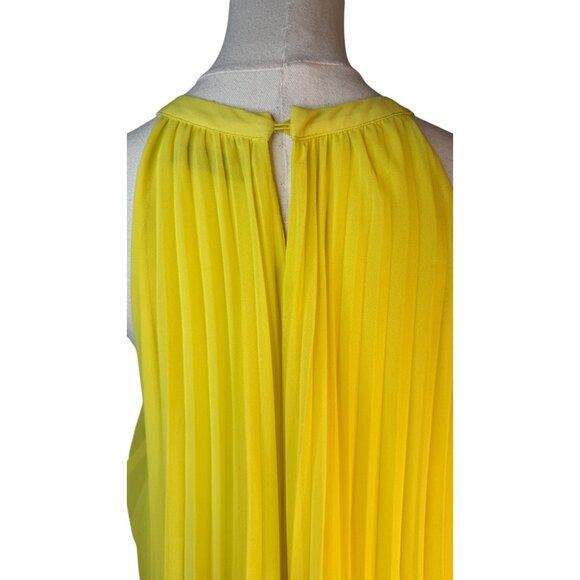 2/$30 ZARA Medium Yellow Pleated Sleeveless Dress Medium - Picture 9 of 15